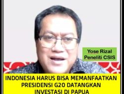 Kepala Departemen Ekonomi CSIS Yose RizaL: Presidensi G20 Jadi Peluang Emas Investasi Indonesia Tidak Terkecuali Papua